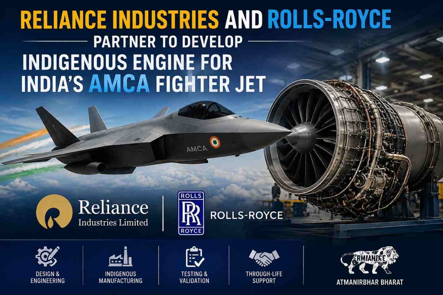Reliance Industries and Rolls-Royce Partner to Develop Indigenous Engine for India’s AMCA Fighter Jet